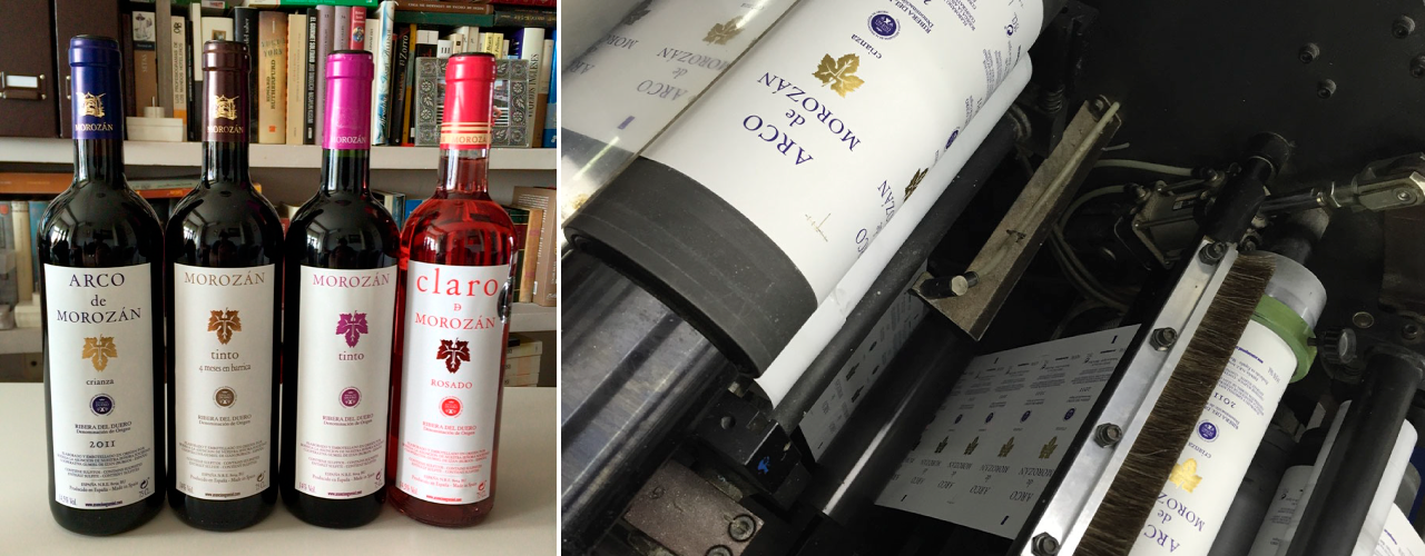 Diseño e impresión de etiquetas para vinos Morozán | Tres Rayas